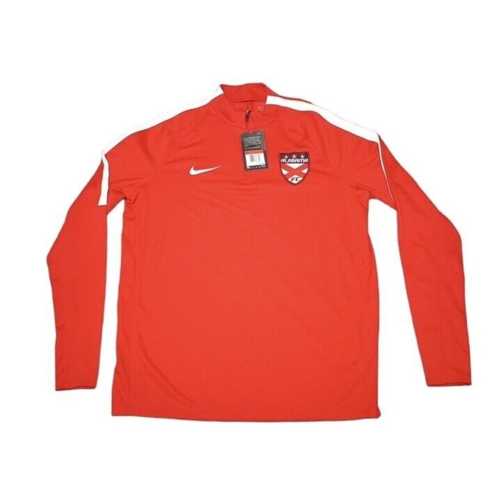 Nike Dri-Fit Men's‎ Large Pullover Long Sleeve Solid Red Alabama FC Soccer NWT
